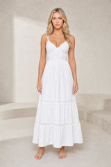 White Backless Maxi Dress