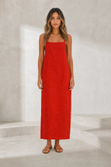 Long Dress with Square Neckline and Straps