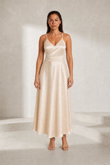 Champagne Long Dress with Thin Straps