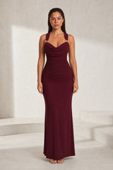 Long scoop-neck backless dress