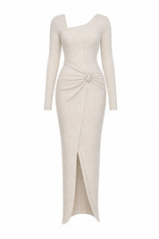 Robe longue col carré fendue | Lounelle Paris