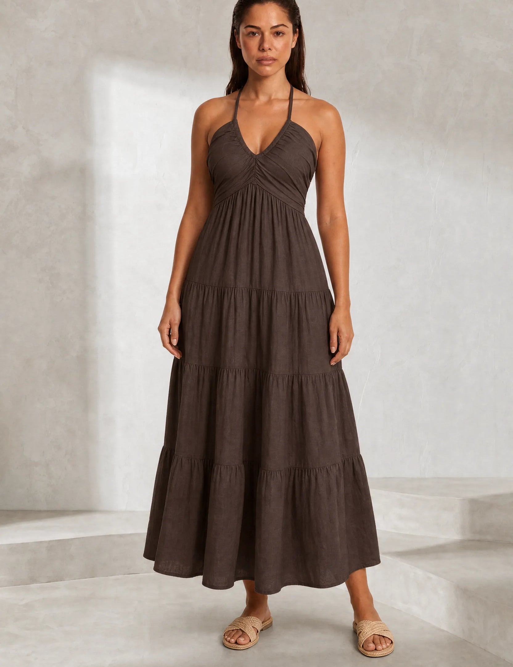 Robe longue col halter dos nu | Lounelle Paris