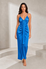 Draped V-Neck Maxi Dress
