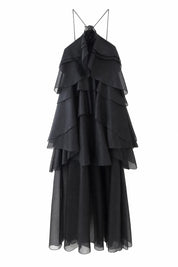 Robe longue dos nu à volants | Lounelle Paris