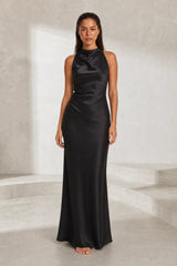 Halter backless maxi dress
