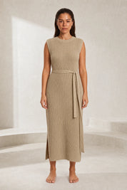 Robe longue en maille fendue | Lounelle Paris