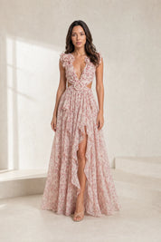 Robe longue fleurie dos nu | Lounelle Paris