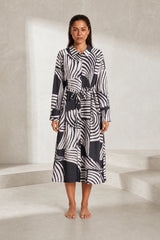 Long printed shirt dress