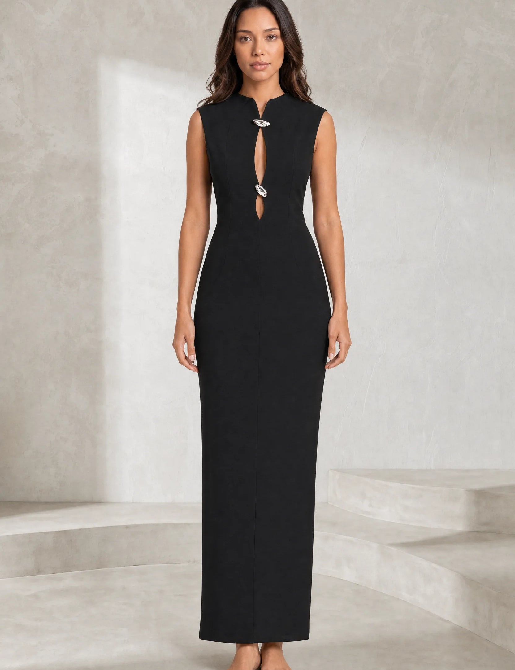 Robe longue moulante ajourée | Lounelle Paris