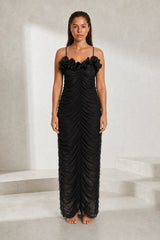 Long Black Dress with Thin Straps