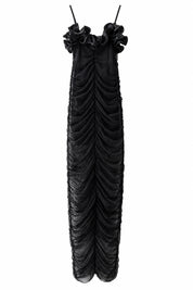 Robe longue noire fines bretelles | Lounelle Paris