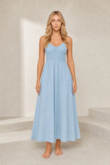 Smocked back maxi dress
