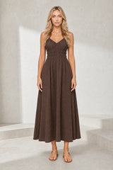 Smocked back maxi dress