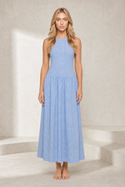 Robe longue vichy smockée | Lounelle Paris