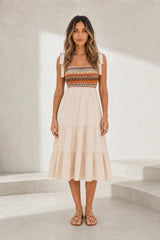Smocked Strap Midi Dress
