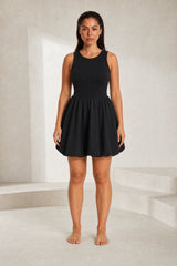 Black Backless Trapeze Dress