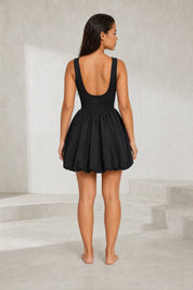 Robe noire dos nu trapèze | Lounelle Paris