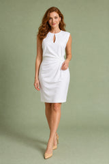 Sleeveless Keyhole Ruched Dress