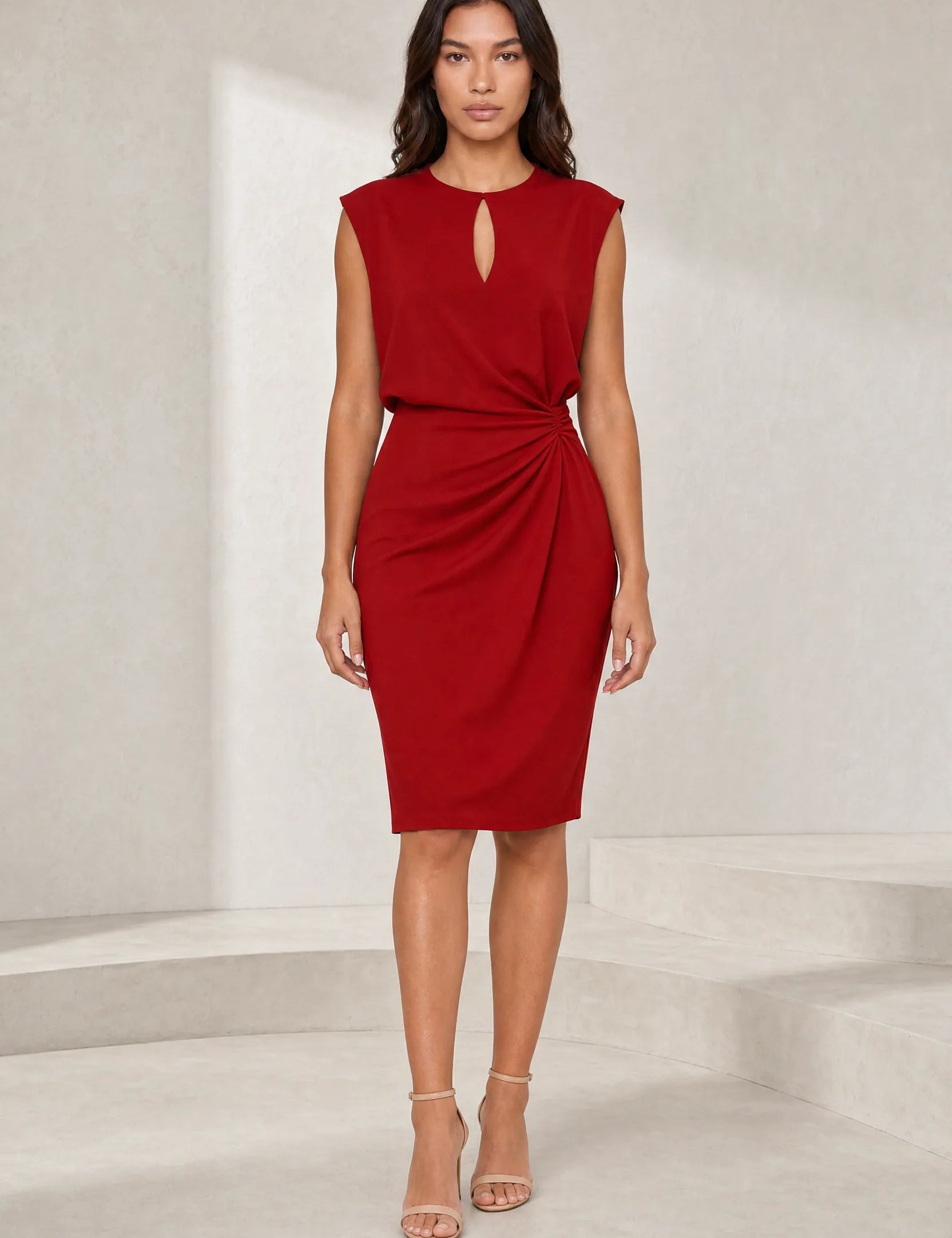 Robe sans manches encolure ajourée | Lounelle Paris
