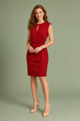 Sleeveless Keyhole Ruched Dress