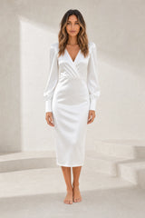 Satin V-Neck Dress
