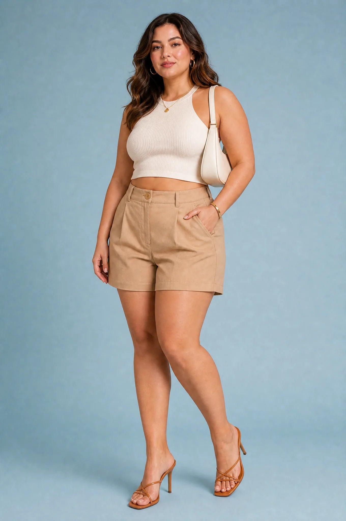 Short ample taille haute | Porté sur une silhouette plus ronde | Lounelle Paris