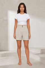 High-waisted loose-fit shorts
