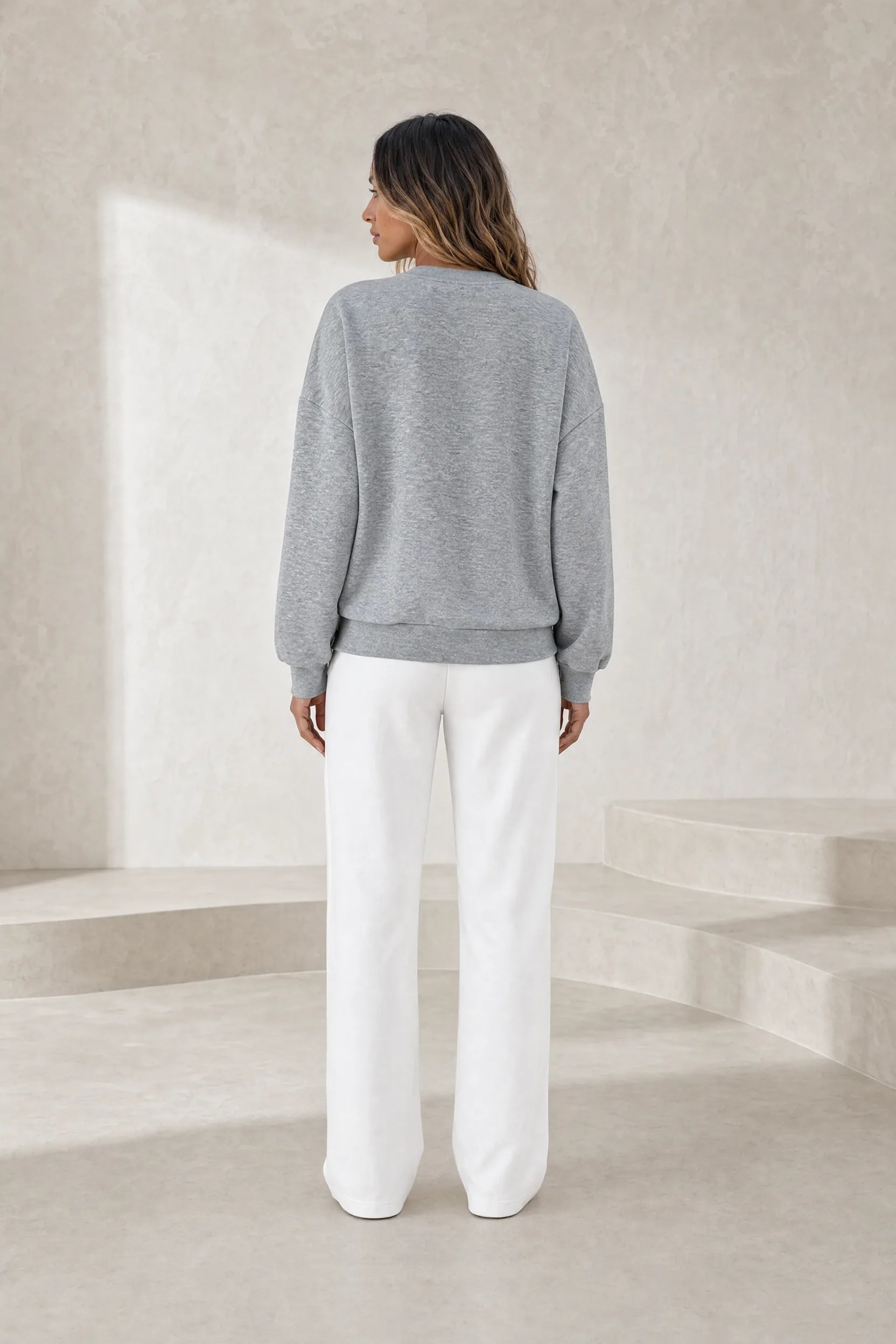 Sweat gris ajouré à perles | Lounelle Paris
