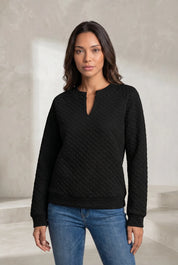 Sweat matelassé col fendu | Lounelle Paris