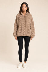 Plush High-Neck Zip Sweatshirt