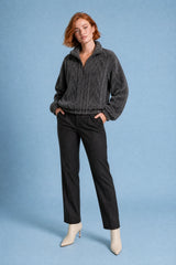 High-Neck Fleece Quarter-Zip Sweatshirt