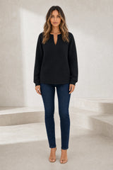 Textured V-Neck Sweater
