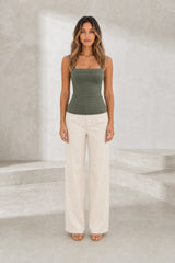 Cross-back square neck top