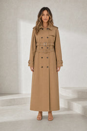 Trench long camel double ceinture | Lounelle Paris