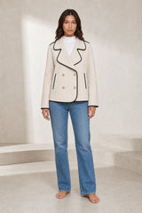 Double-breasted beige jacket