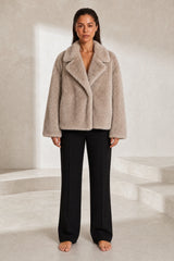 Beige Faux Fur Jacket