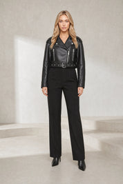 Veste biker noire asymétrique | Lounelle Paris