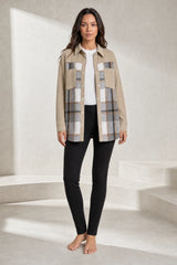 Oversized plaid shirt jacket