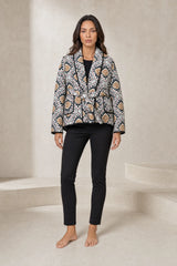 Quilted Shawl-Collar Jacket