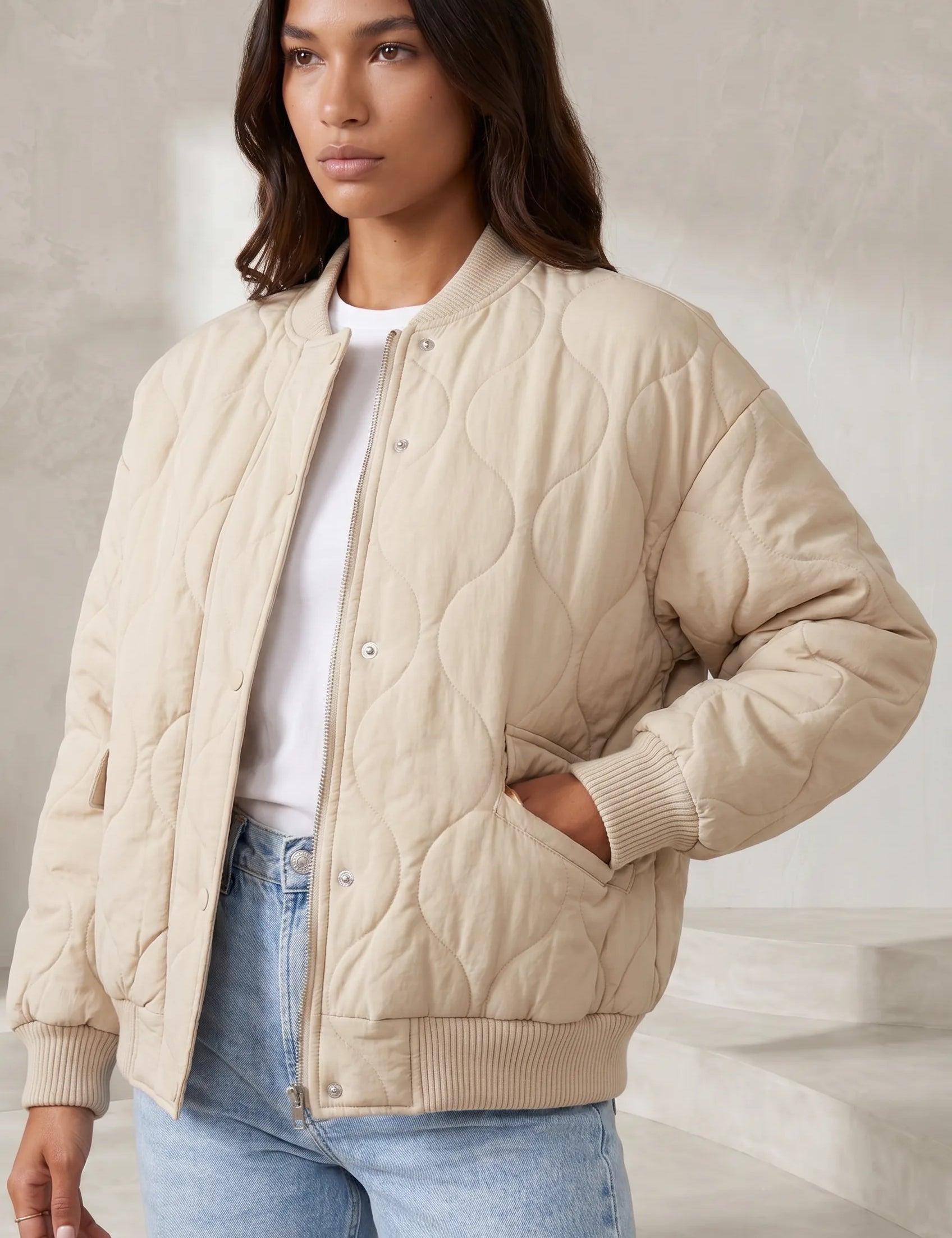 Veste matelassée ample col montant | Lounelle Paris