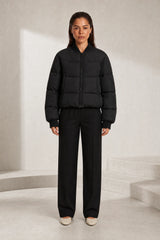 Short Quilted Baseball Collar Jacket