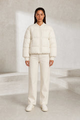 Short Quilted Baseball Collar Jacket