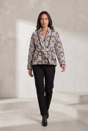 Veste matelassée imprimée col en V | Lounelle Paris