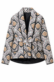 Veste matelassée imprimée col en V | Lounelle Paris